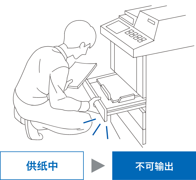 供纸中 => 不可输出