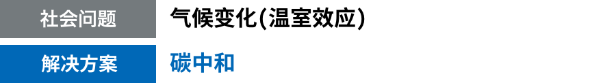 社会问题：气候变化(温室效应) / 解决方案：碳中和