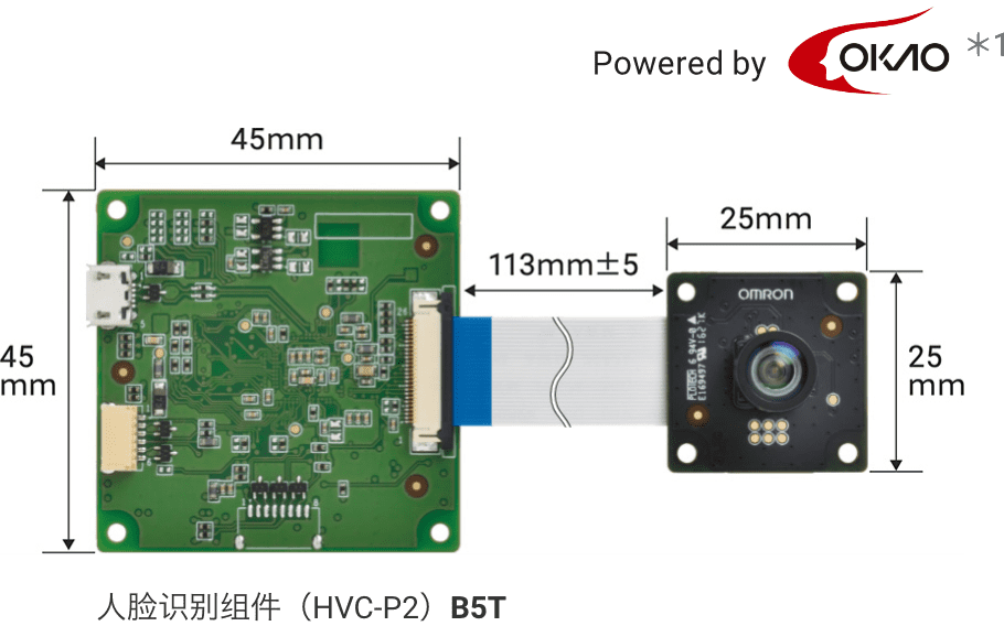 Powered by OKAO*1 人脸识别组件(HVC-P2) B5T